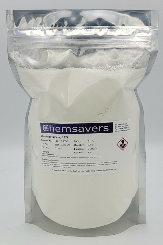 Phenolphthalein, ACS, 98+%, 500g