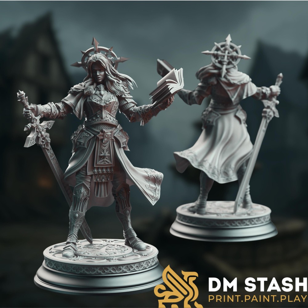 Female Light Cleric Dnd Mini | Holy Devoted Redemption Paladin | By DM Stash