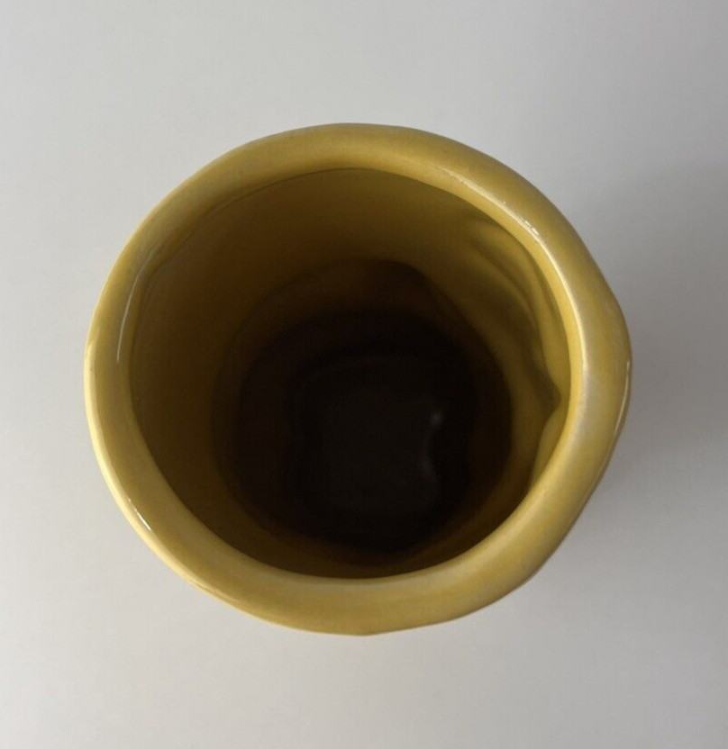 Tiki Tall Yellow Glazed Ceramic Drinking Decorative Mug