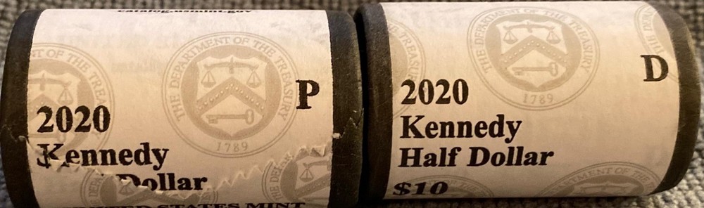2020 P & D Kennedy Half Dollar Rolls Mint Issued