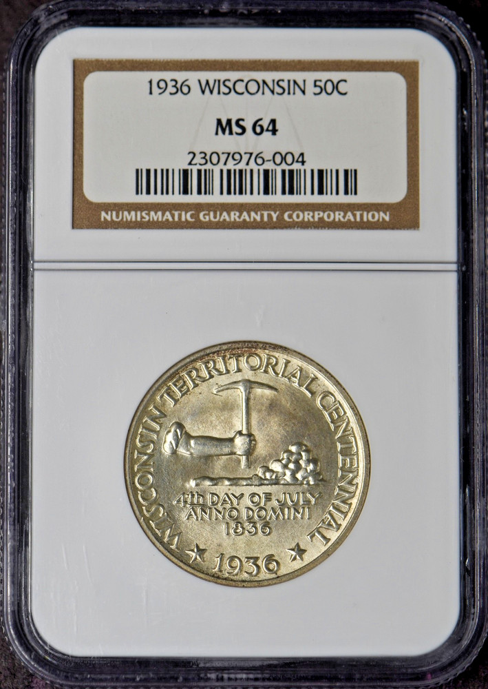 1936 Wisconsin Commemorative Half Dollar - NGC MS64 Toned - ✪COINGIANTS✪