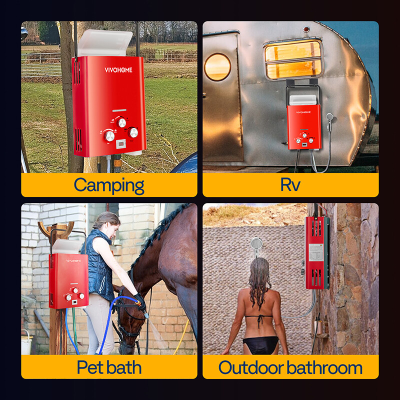 Portable LPG Propane Gas Hot Water Heater 6L Tankless Instant Boiler Outdoor RV