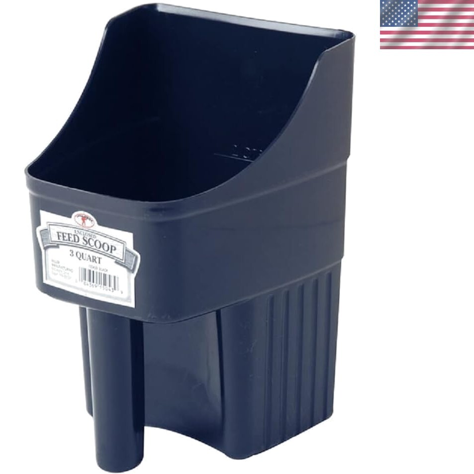 Durable Stackable Plastic Feed Scoop with Measurement Marks | 3 Quart Capacity