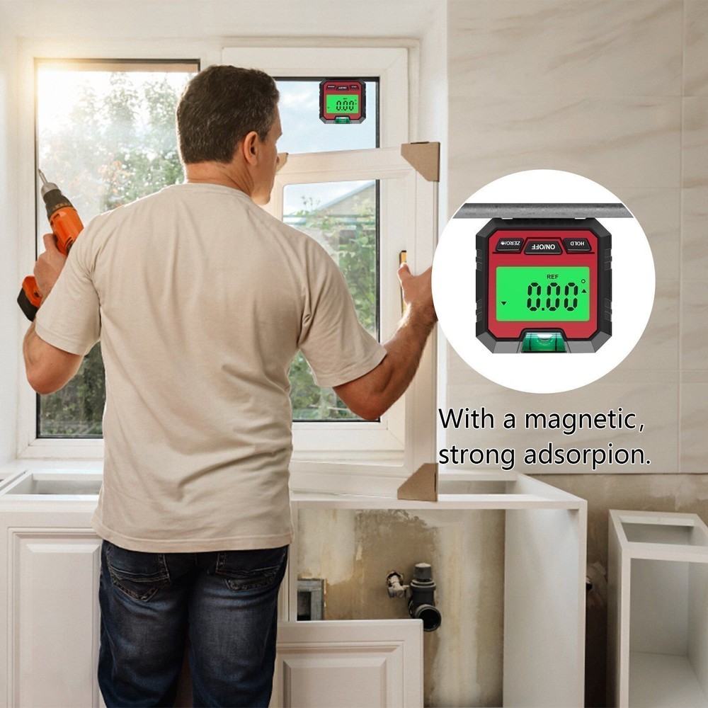 LCD Magnetic Angle Finder – 360 Degree Digital Protractor Tool