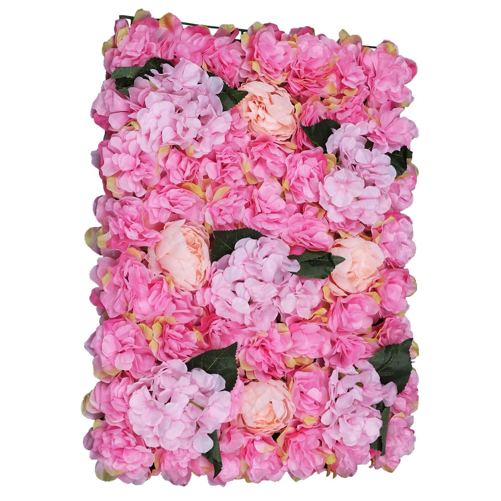 6PCS DIY Rose Artificial Flower Wall Panel Wedding Party Wall Backdrop Decor