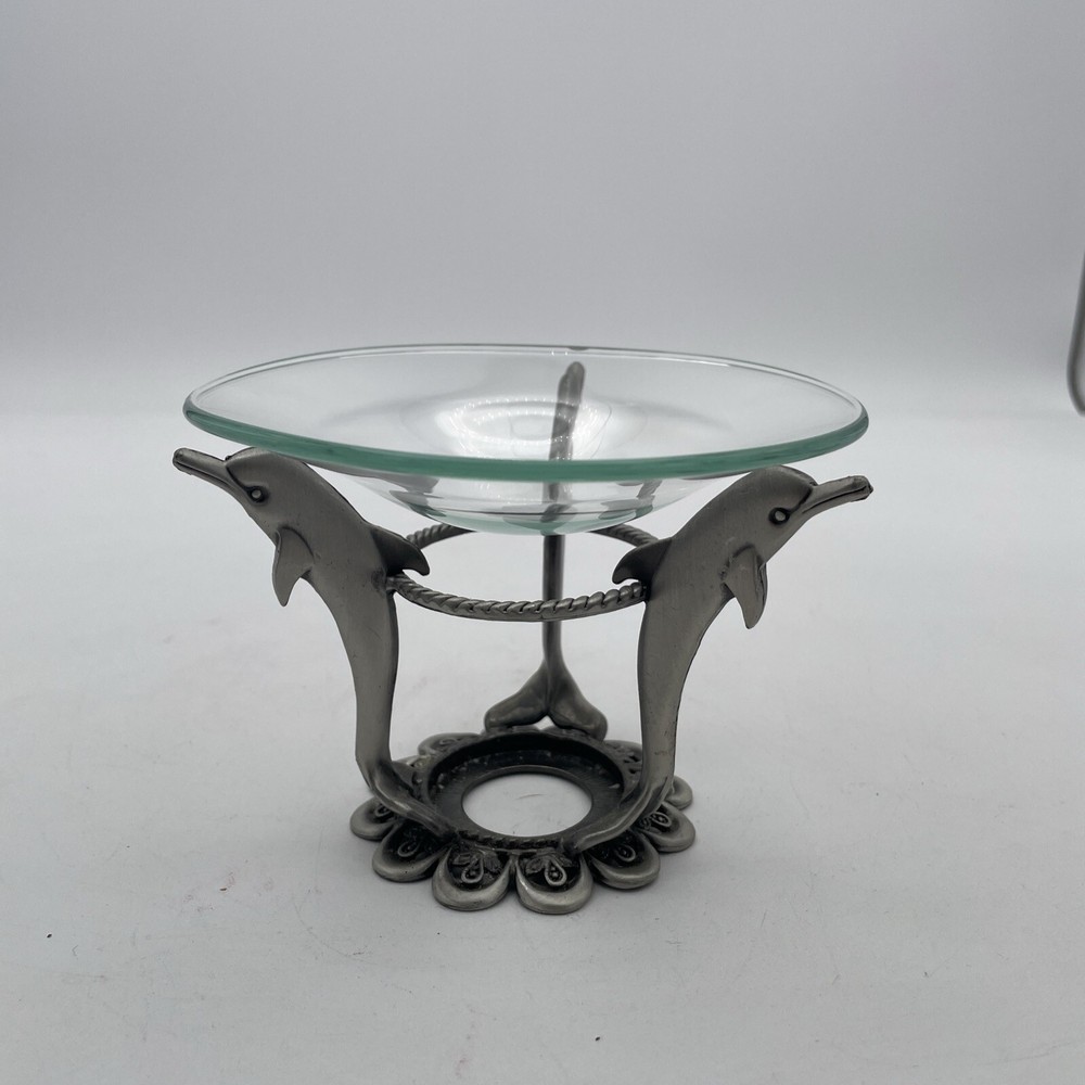 Vintage Pewter Incense Burner-Dolphins