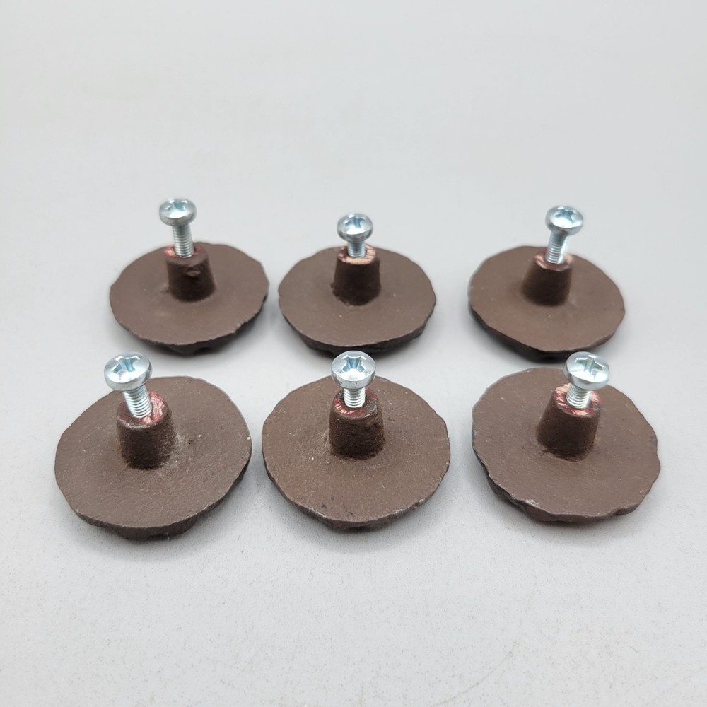 Cast Iron Celtic Knot Pattern Rustic Brown Round Drawer Pulls Woven Design 6