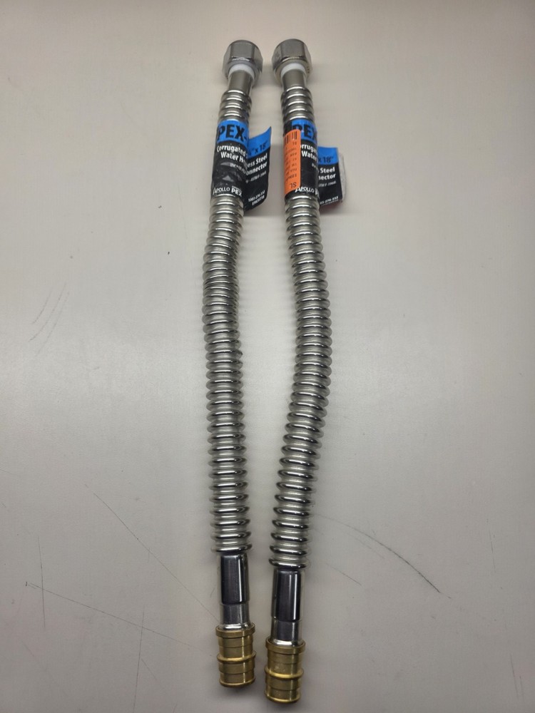 (2) Apollo PEX Corrugated Water Heater Connector 3/4" PEX-A Barb 3/4" FNPT x 18"