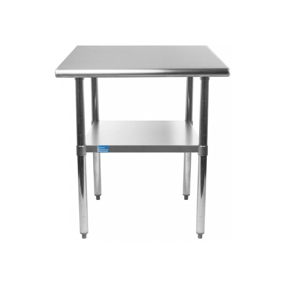 24" X 24" Stainless Steel Work Table With Galvanized Undershelf