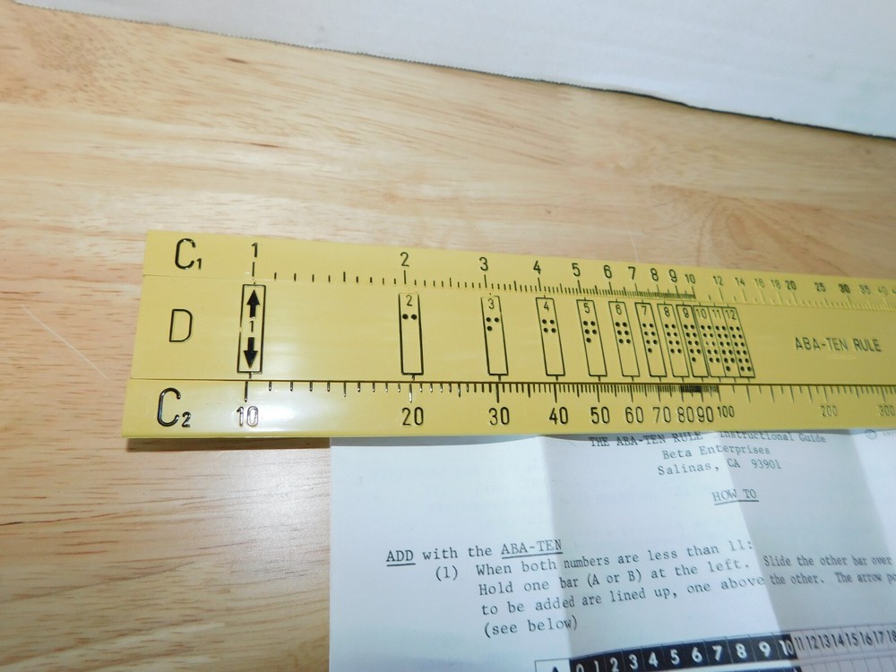 Vintage Beta Enterprises ABA-Ten Slide Ruler 2/6