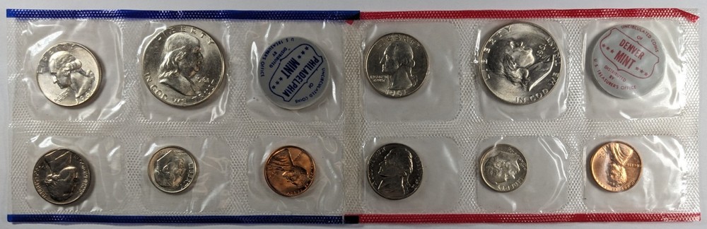 1961 P And D Uncirculated Mint Set No Envelope
