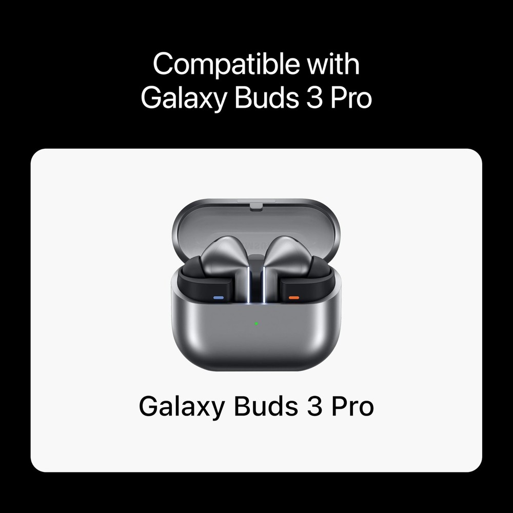 Premium Multi-Flange Eartips for Galaxy Buds3 Pro (Black, Medium, Black