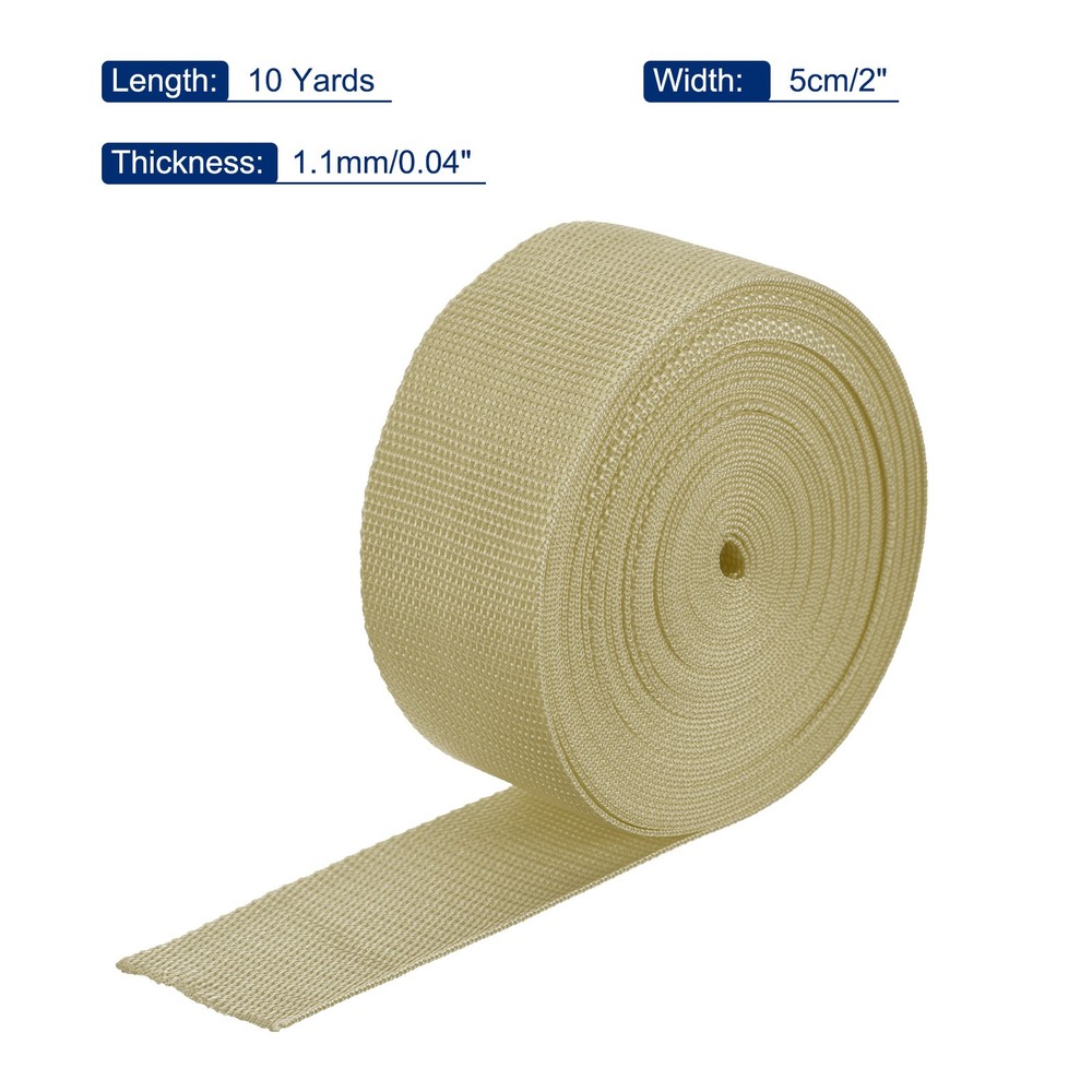 Lightweight Polypropylene Webbing Strap 5cm 10 Yard Light Khaki