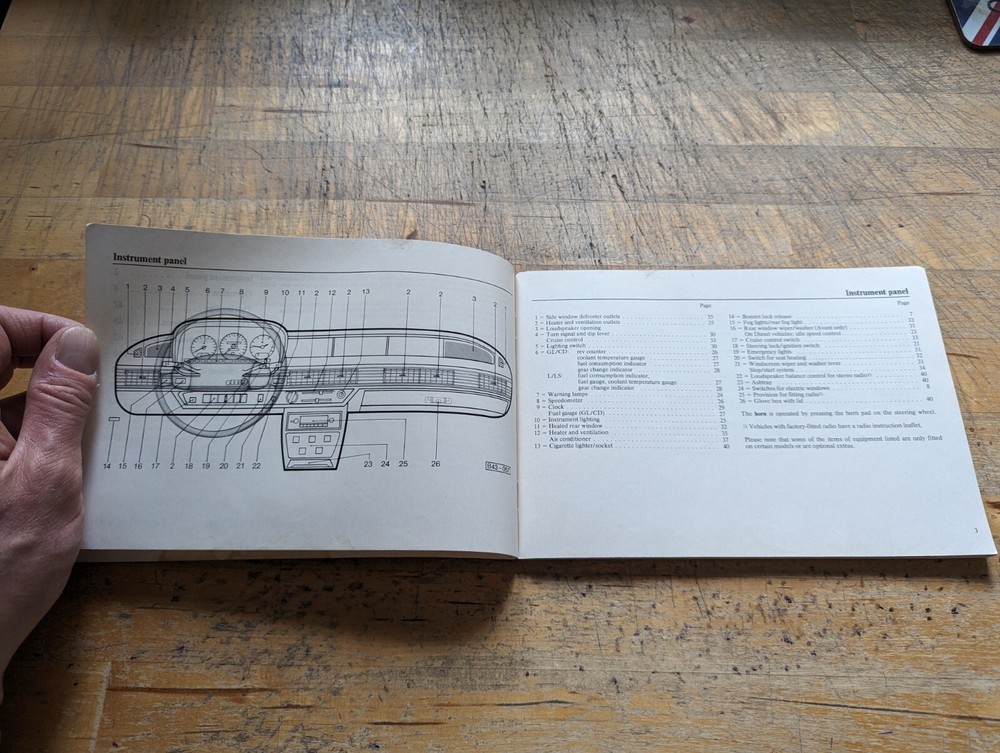1981 Audi 100 Instruction Manual