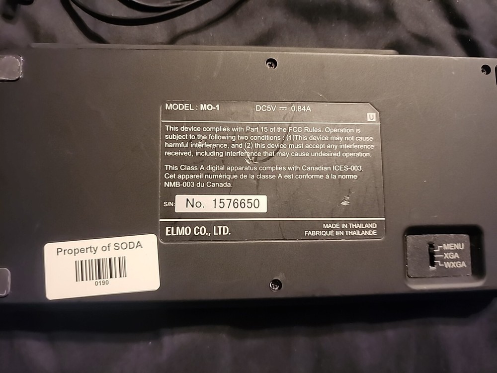 Elmo MO-1 Portable Visual Preseter Document Camera - No USB Connection