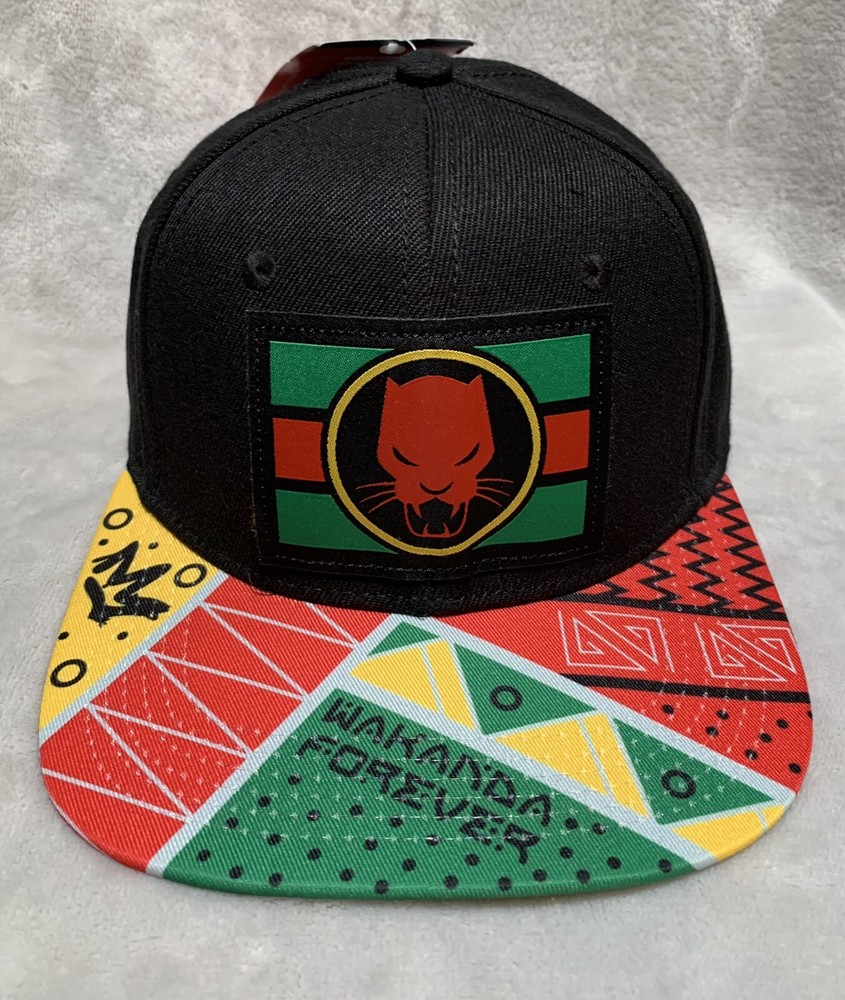 NEW Marvel WAKANDA FOREVER Black Panther  Structured 6-Panel Snapback Cap Hat