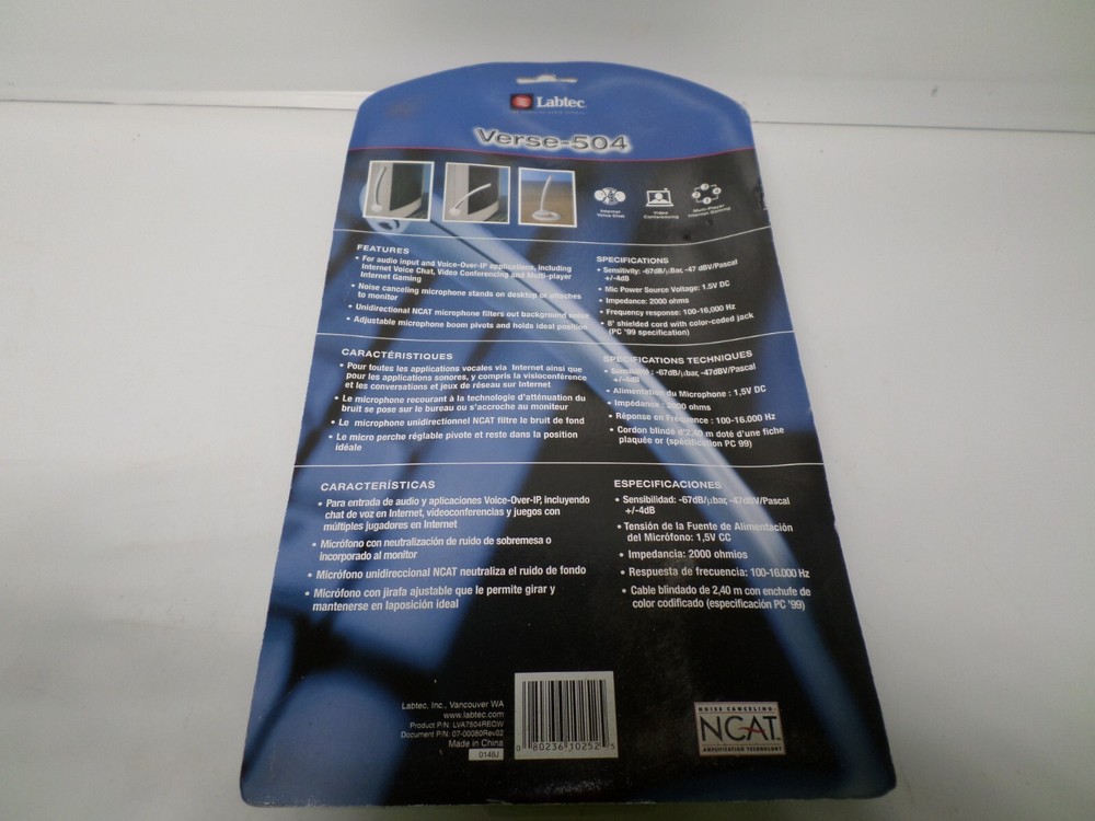 Labtec Verse-504 Desk Microphone For PC Voice Access, NEW