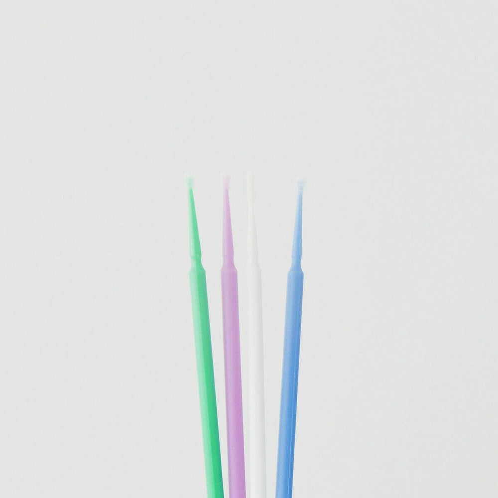 100 Pcs Dental Disposable Micro Applicator Brush Bendable 2.5mm Blue Regular