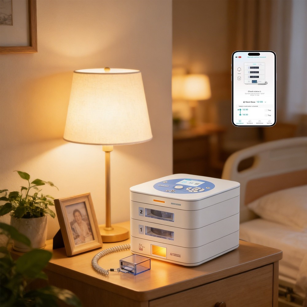 Pill box Automatic Pill Dispenser 28-Day Smart Pill Organizer Smart App Control