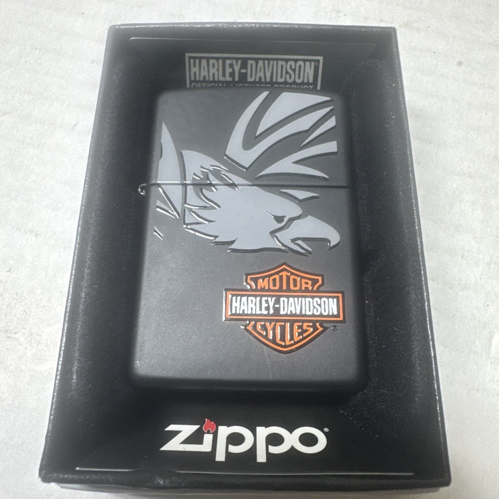 ZIPPO 2009 HARLEY DAVIDSON EAGLE BLACK MATTE LIGHTER SEALED