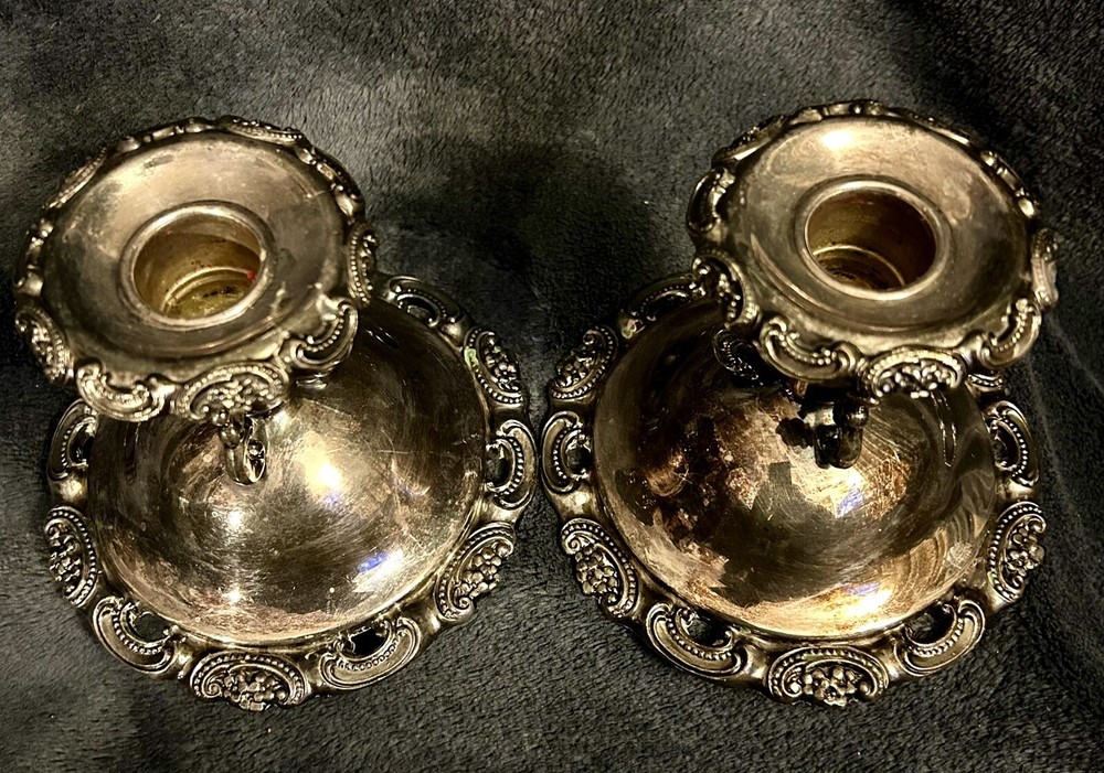 Vintage Baroque by Wallace Silverplate CandleHolder Candlestick