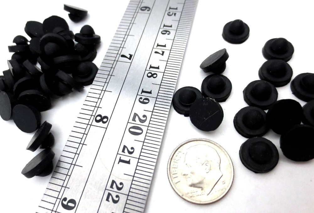 Rubber Stem Pad Hole Plug - Push-In Fits 3/16" Hole, 1/32" Thick Panel