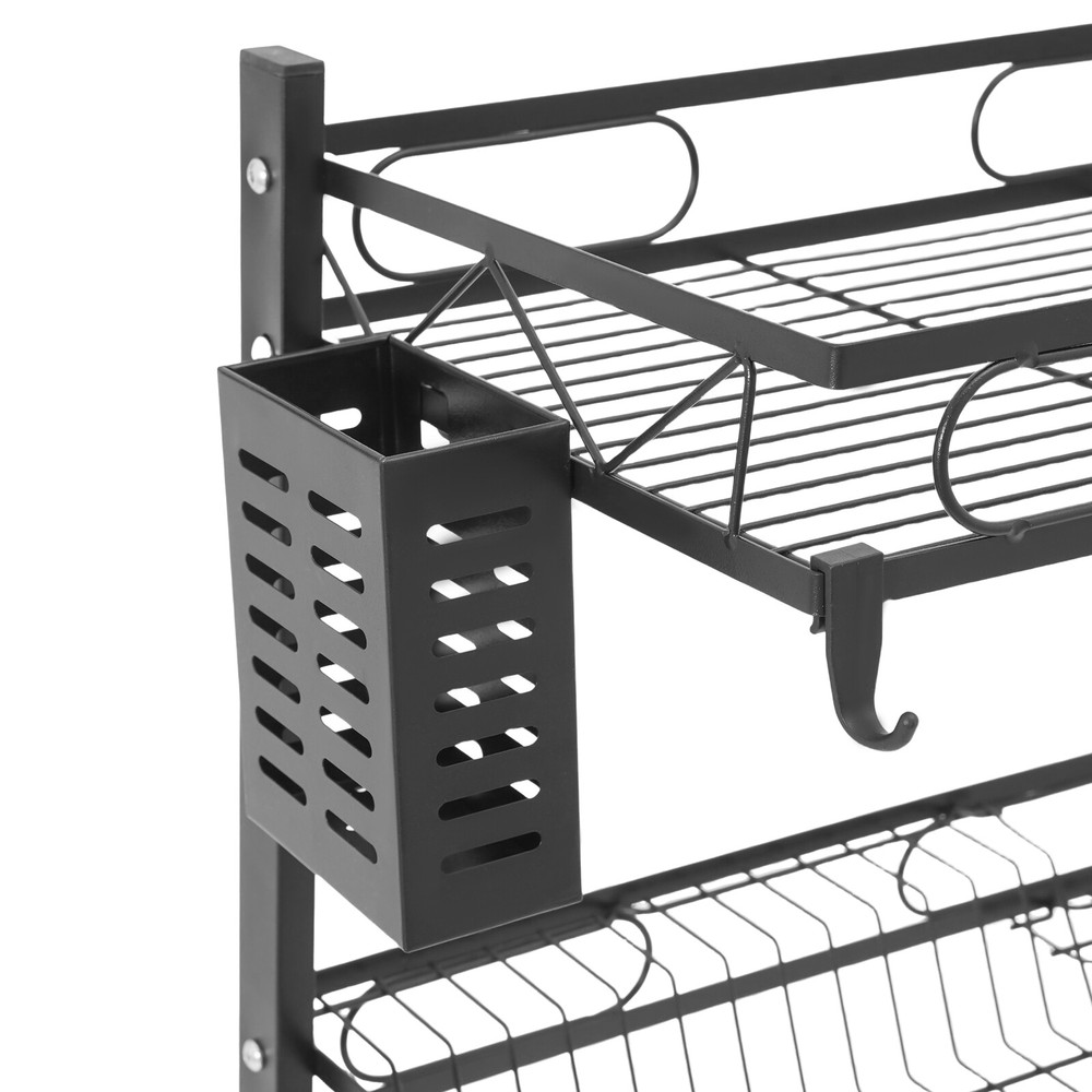 2-tiers Adjustable Large 24.4'' Dish Drying Rack Large Drainage Over-the-sink