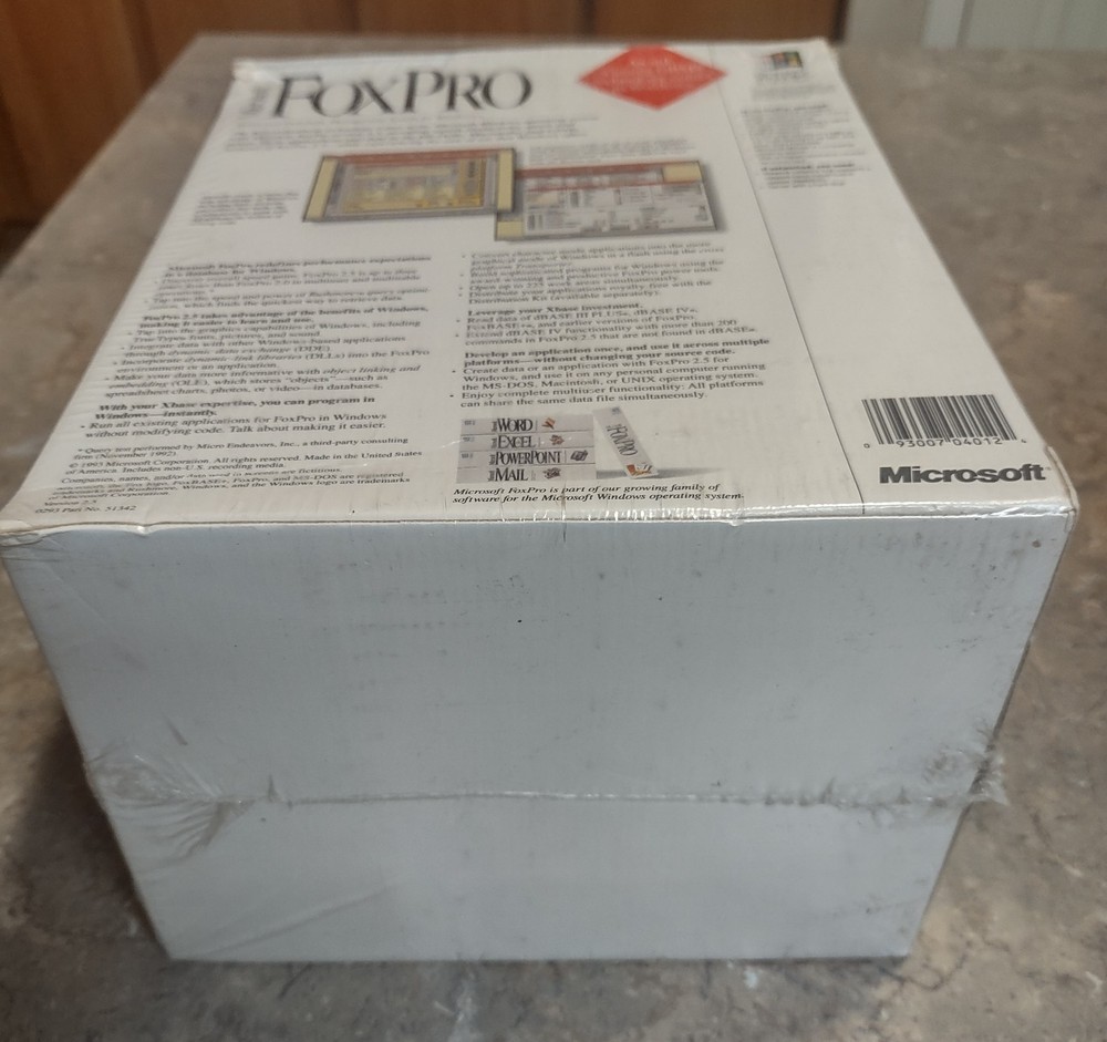 NOS Microsoft FoxPro v 2.5 for Windows (3.5) Relational Database Management Syst