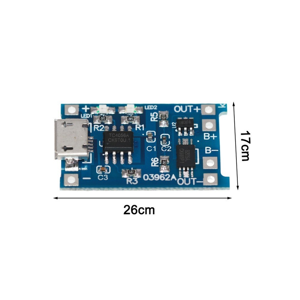 5 Pack Lithium Charger Board Modules USB 5V 1A with Battery Charging Indicator