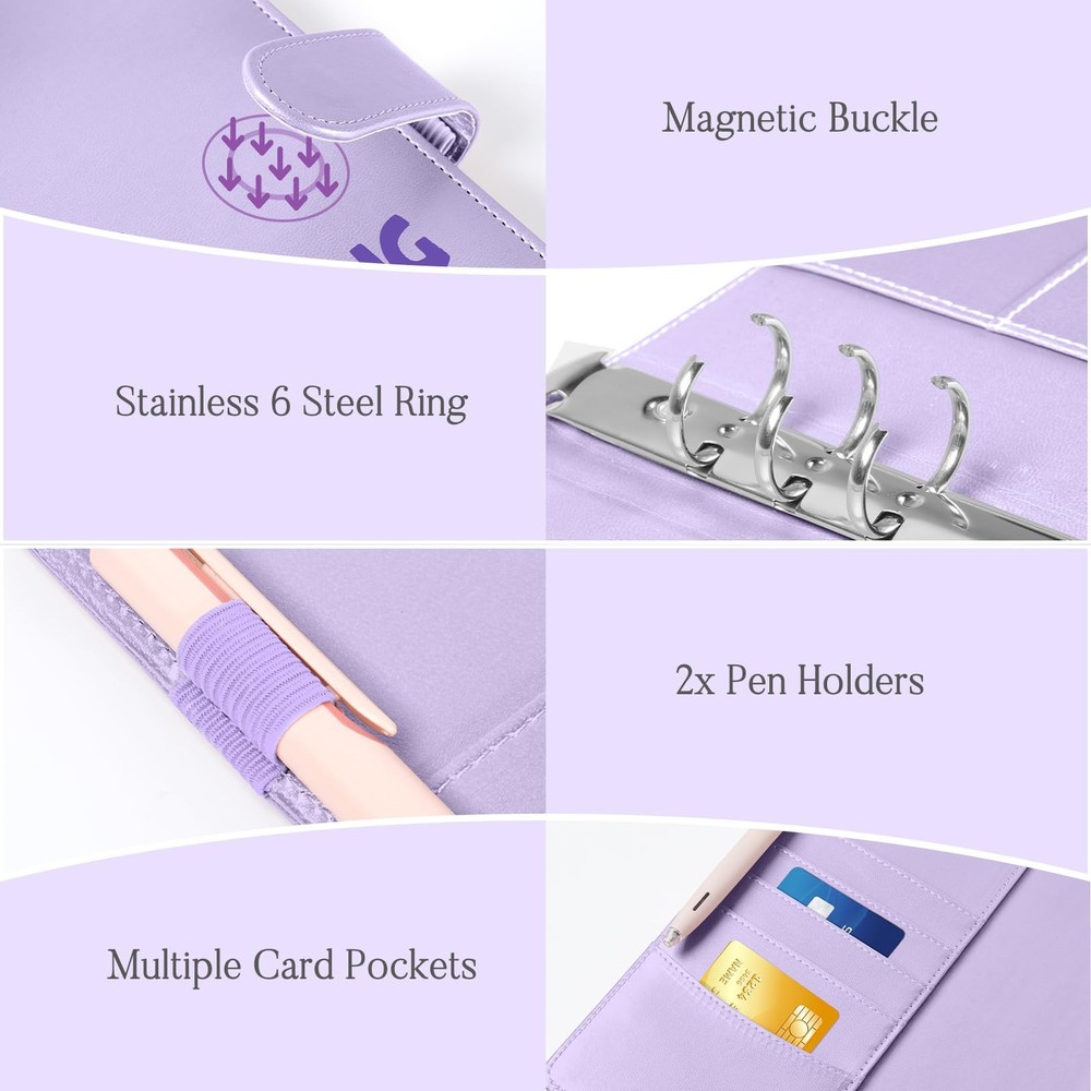 100-Envelopes Money Saving Challenge Binder A5 Savings Book with Tracker