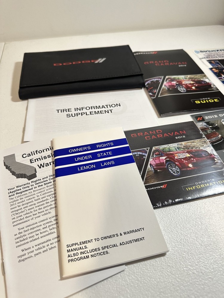 Dodge Grand Caravan 2012 Owner's Guide & Info Kit Chrysler