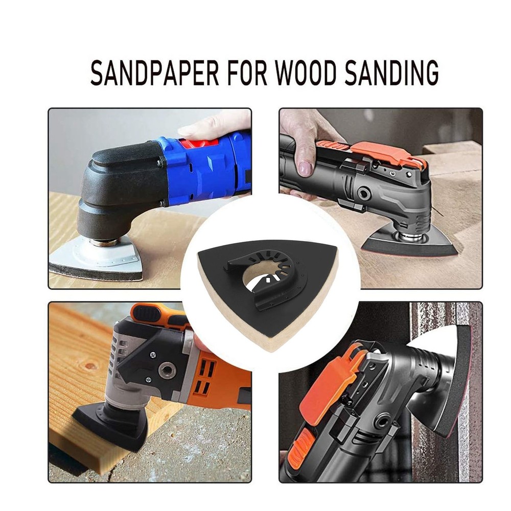 5PCS Wool Polishing Pad With Base Triangular Felt Buffing Pad For Oscillating