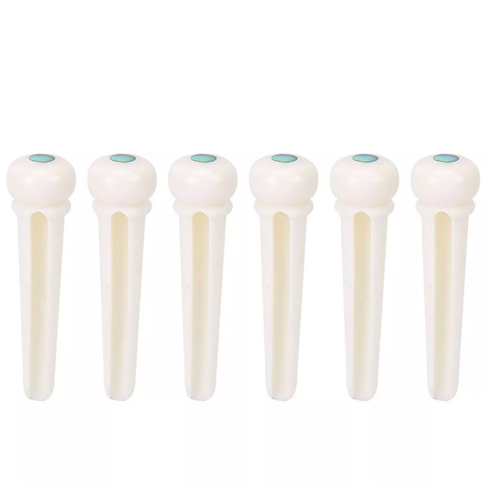 12Pcs Guitar Bone Bridge Pins Replacement Parts with Abalone Dot