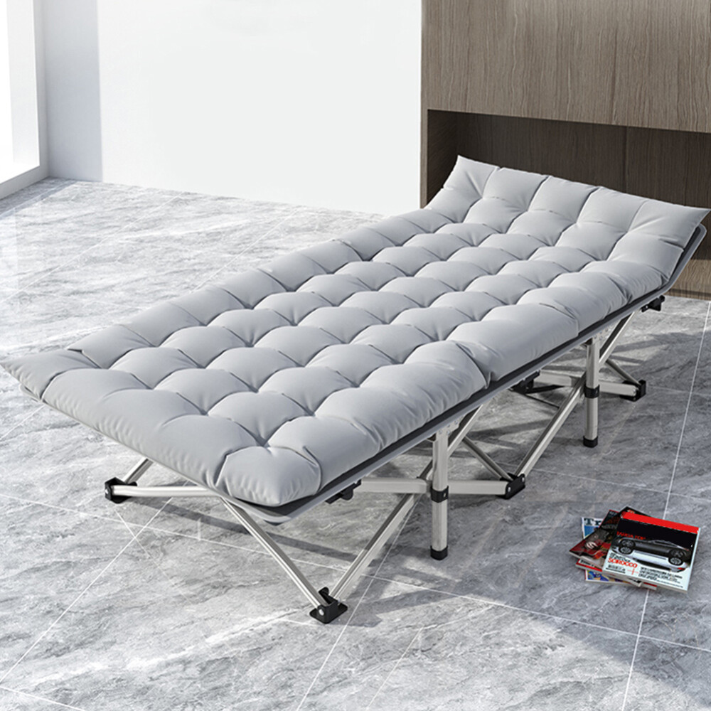 Camping Cot Double Layer 1200D Folding Bed Portable With Soft Mattress Carry Bag