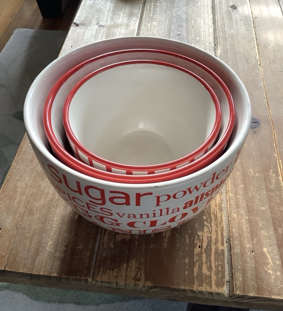 Red Mixing Bowl Set