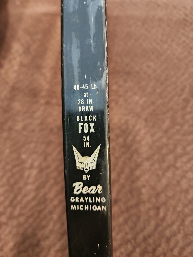 Vintage*** BEAR 'black fox' recurve bow