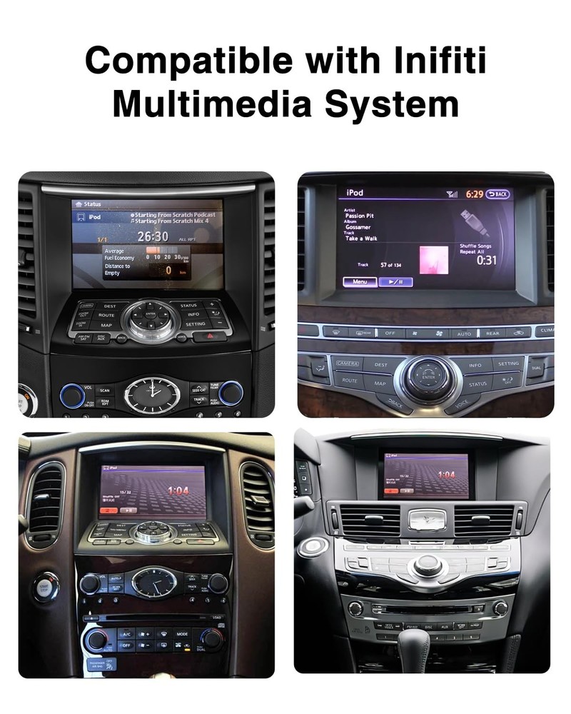 CHOOCL Bluetooth Car Adapter with USB Interface for Infiniti silver