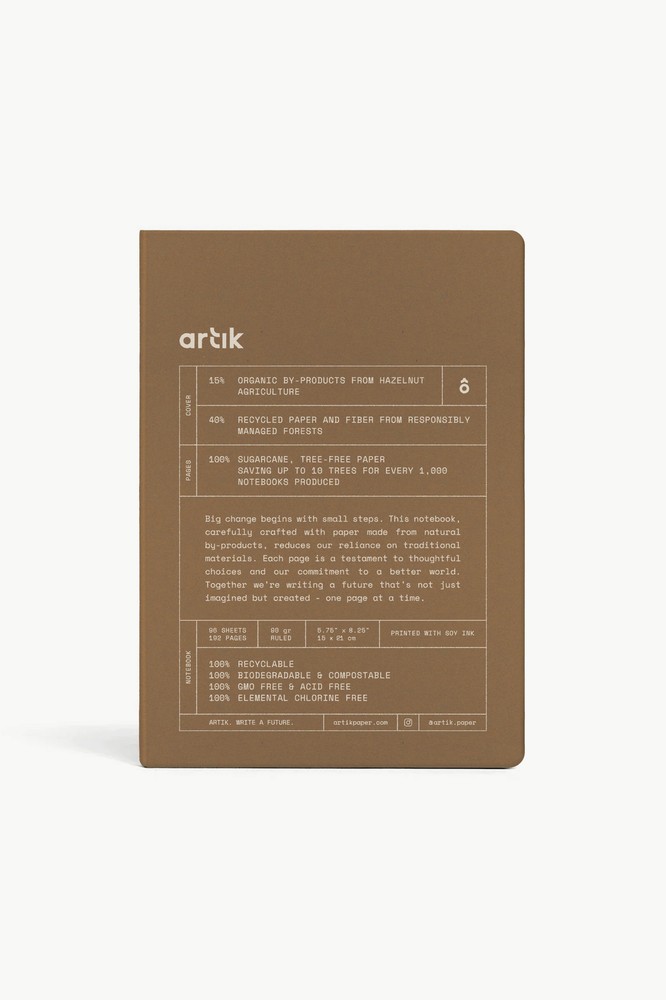 Artik A5 Notebook in Hazelnut - Ruled - NEW