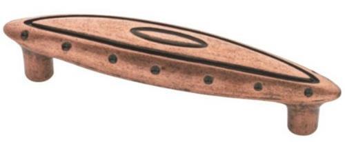 (5 Pack) 3-3/4 inch Ring & Dot Oval Pull Copper Kettle