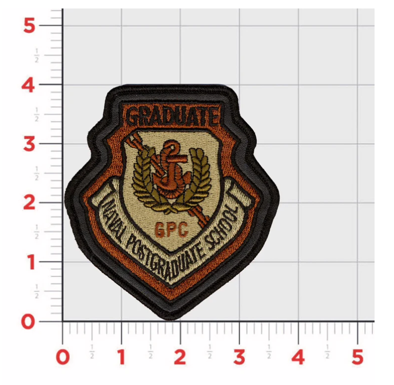 NAVY POST GRADUATE SCHOOL HOOK & LOOP EMBROIDERED PATCH