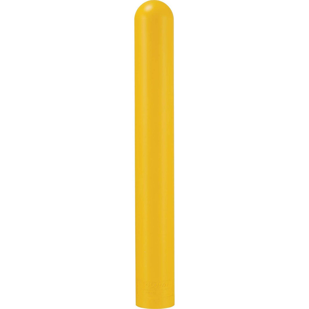 60"H Smooth Bollard Post Sleeve, 6" HDPE Dome Top, Yellow