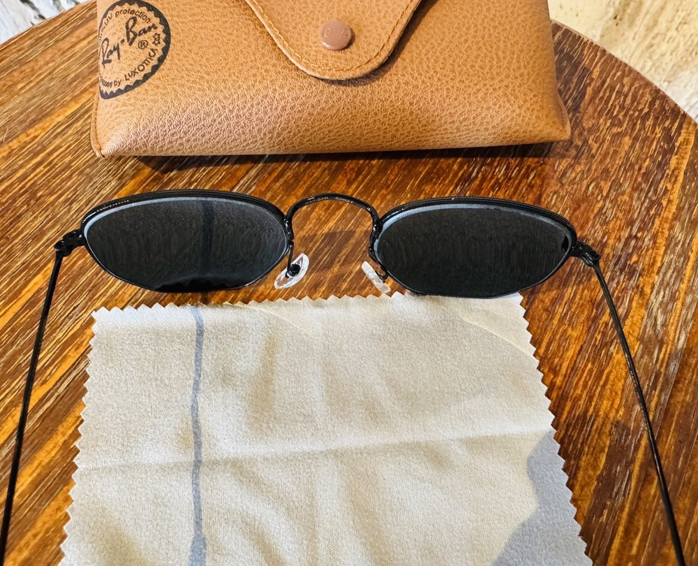 Ray-Ban Unisex Hexagonal Sunglasses Black Frame, Black Lens