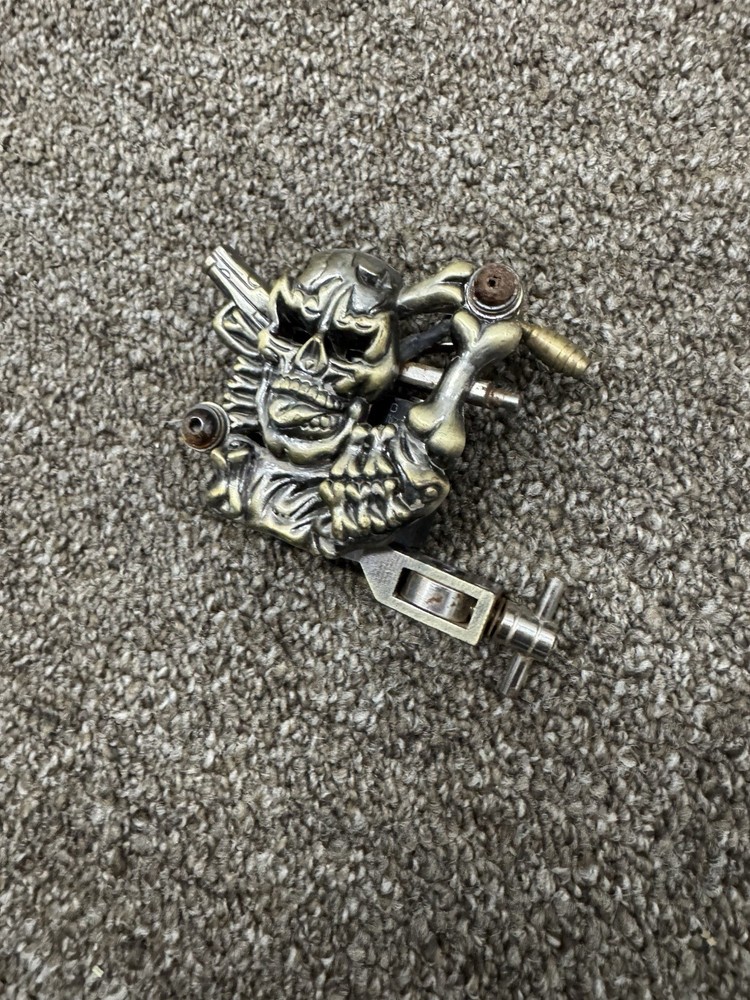 Solid Brass Skull Coil Tattoo Machine Untested SKU:A