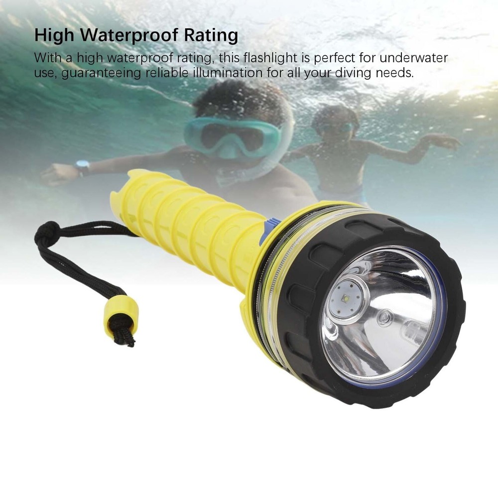 Dive Flashlight Anti Slip Waterproof LED Submersible Flashlight for Underwater