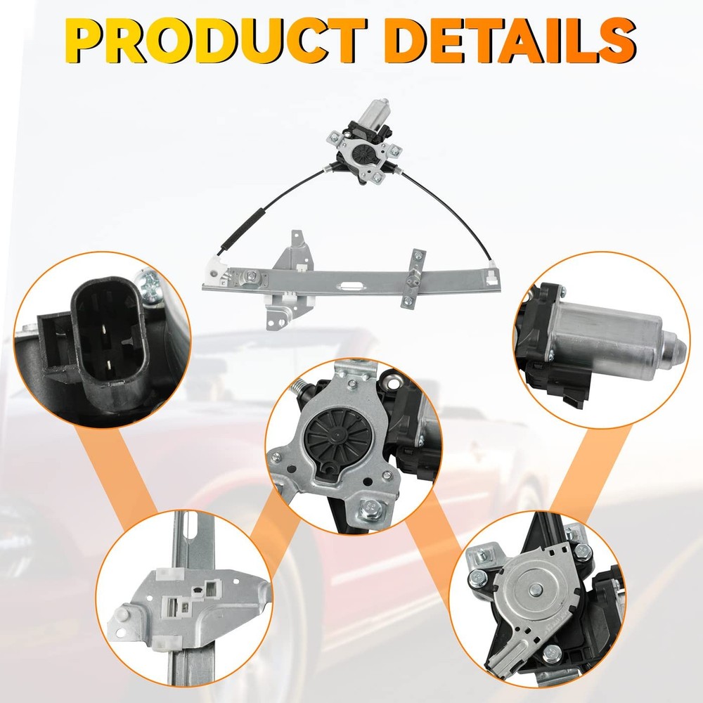 Front Left Driver Side Power Window Regulator with Motor Assembly - Silver