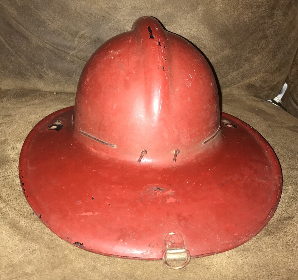 Antique MSA Fire Helmet with Leather Front Piece.