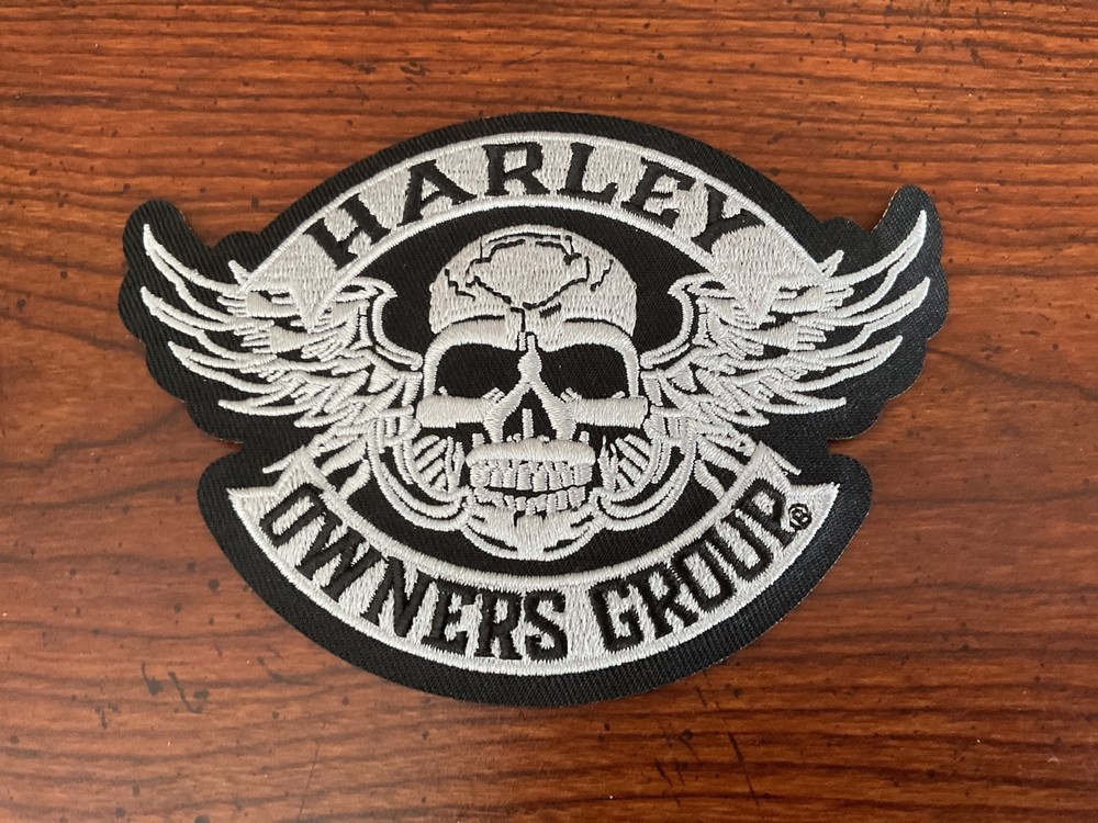 Small Winged Silver Skull Patch - Harley Owners Group