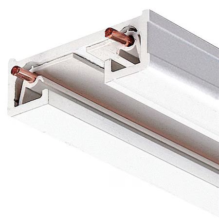 Juno Lighting R 8Ft Wh Track Section, 8 Ft, White