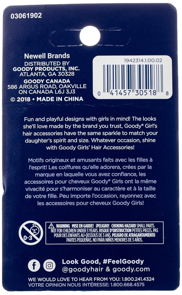 Goody Ouchless Braided Mini Elastics, 50 Count
