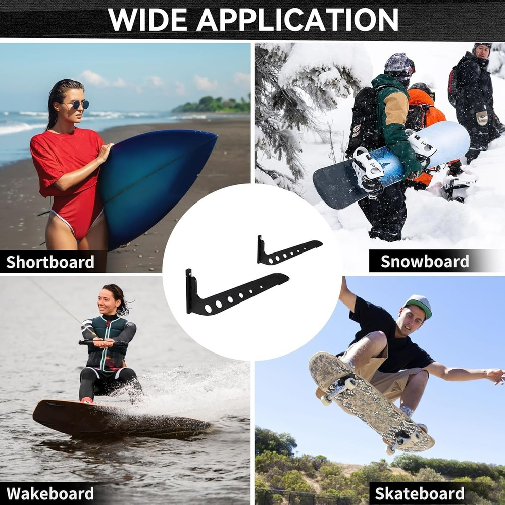 Multi Board Surf Rack Wall Mount for Surfboard, Wakeboard, Snowboard Storage,...